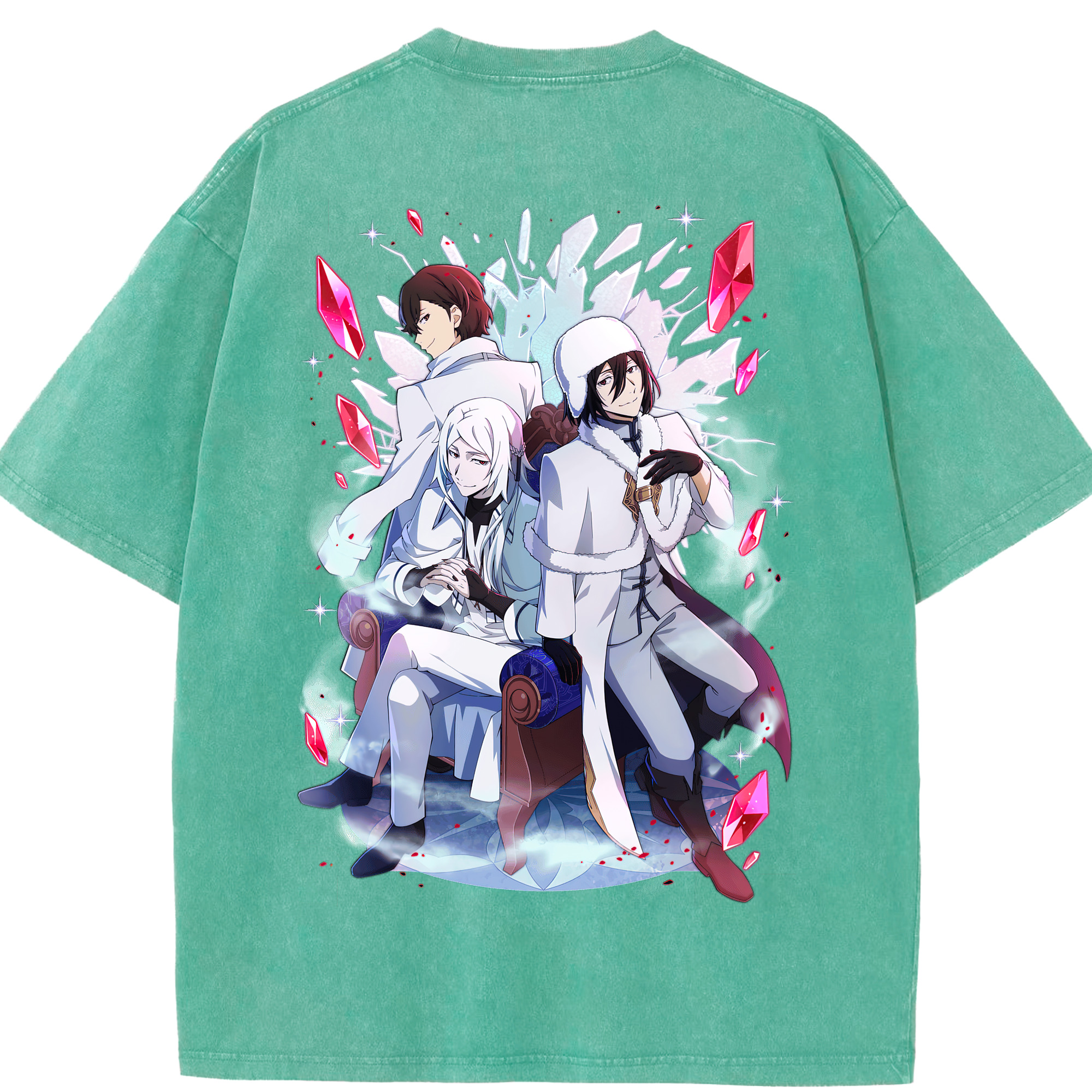 （画像用） 文豪ストレイドッグス Bungo Stray Dogs 綿100% ヴィンテージ風 半袖Tシャツ（背面プリント）
